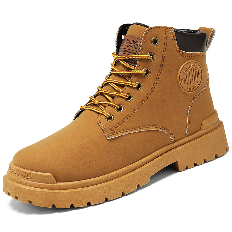 Homme Bottes Bottes de travail Marche Rétro Vintage Décontractées Athlétique Polyuréthane Bottine Demi Botte Lacet Noir Marron Automne-Luckweek