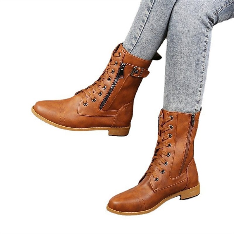 Femme Bottes Bottes Grandes Tailles Extérieur du quotidien Bottes Mode Minimalisme Faux Cuir-Luckweek