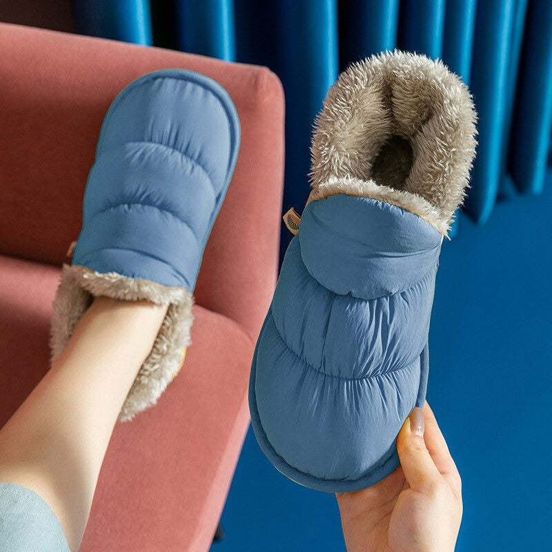 Pantoufles d'hiver en peluche-Luckweek
