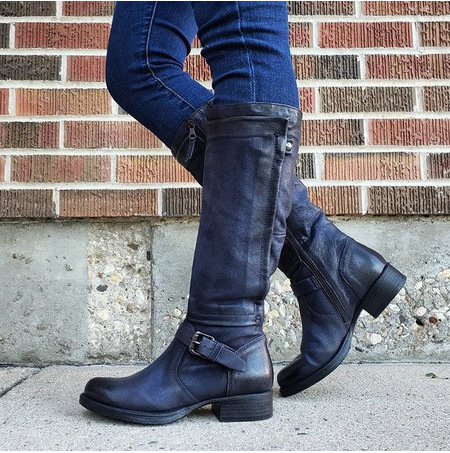 Femme Bottes Cavalières Extérieur du Quotidien Bottes Marche Cuir Fermeture-Luckweek