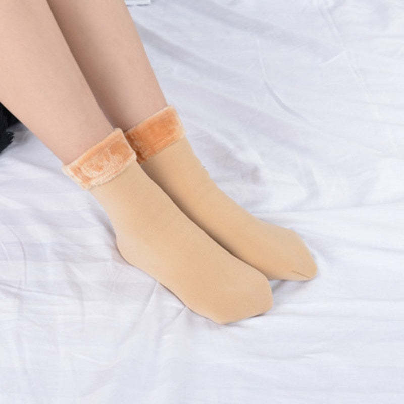 Chaussettes épaisses chaudes en velours-Luckweek