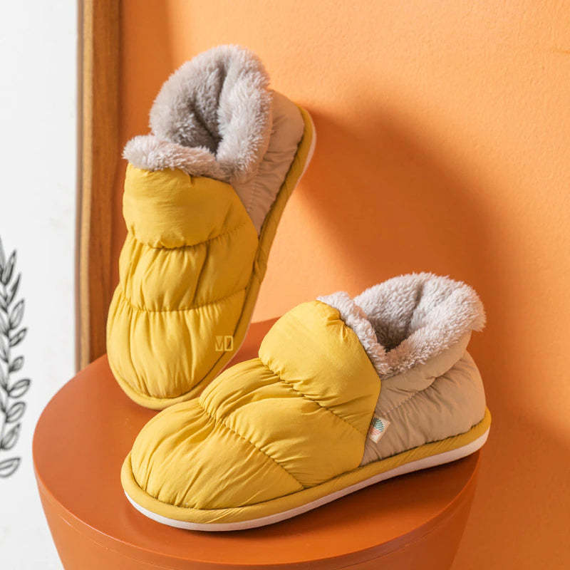 Pantoufles d'hiver en peluche-Luckweek