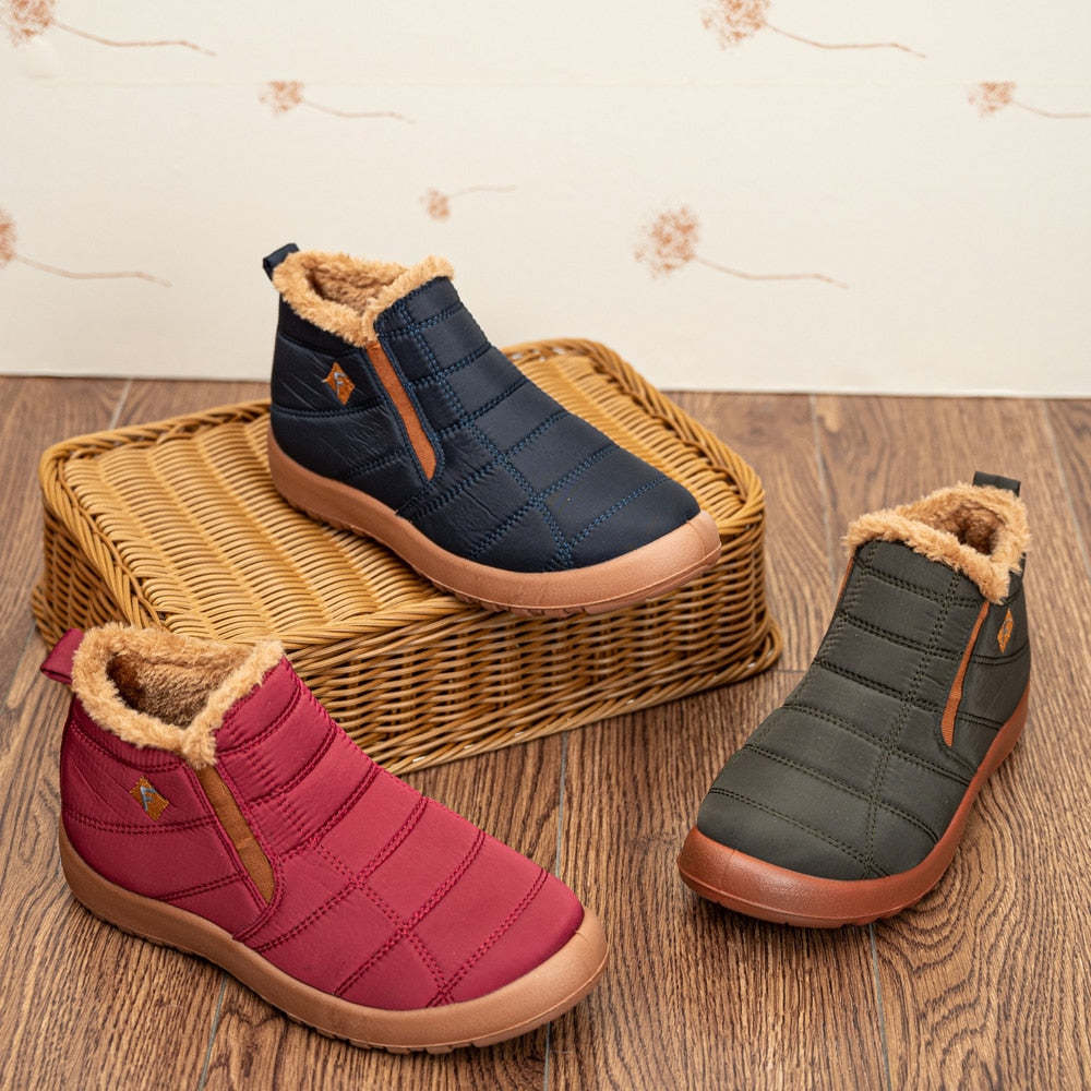 Bottes en fourrure imperméables légères et décontractées-Luckweek