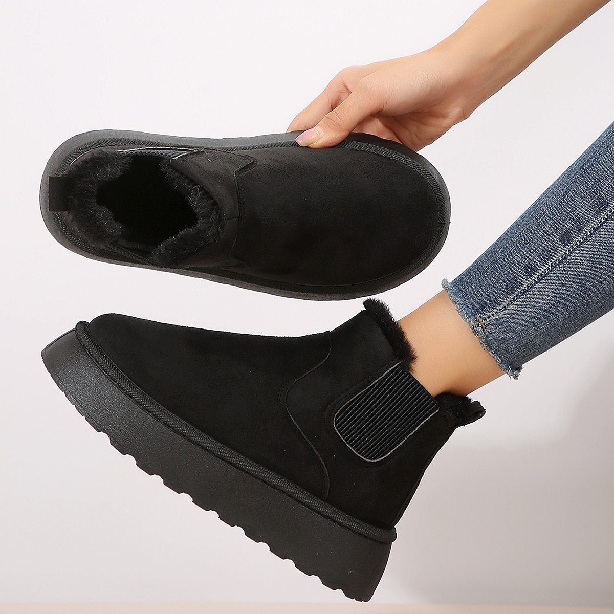 Femme Bottes Bottines Chelsea Bottes de neige Grandes Tailles Extérieur du quotidien Doublé en Polaire Elégant Décontractées Confort-Luckweek