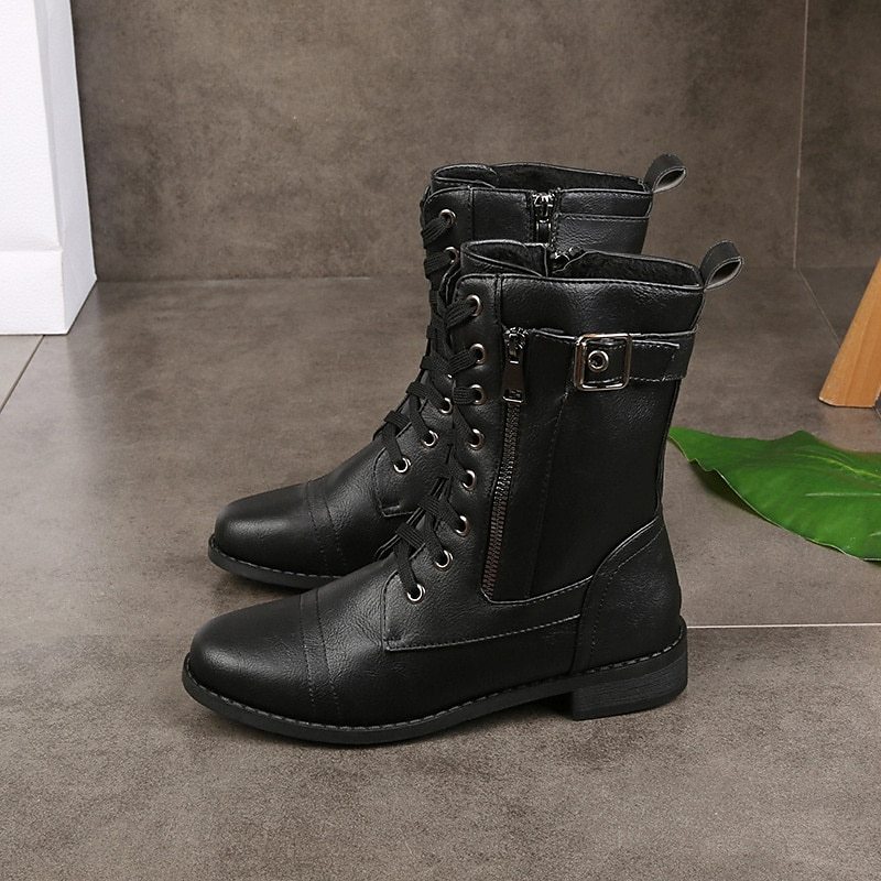 Femme Bottes Bottes Grandes Tailles Extérieur du quotidien Bottes Mode Minimalisme Faux Cuir-Luckweek