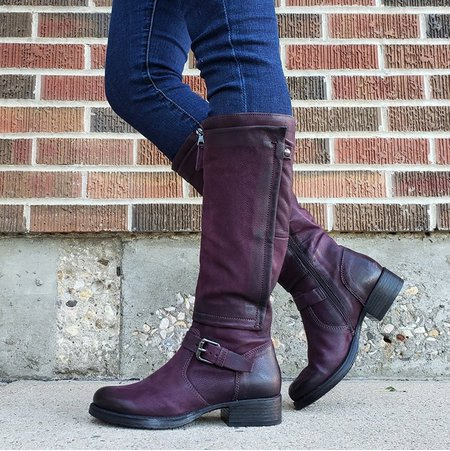 Femme Bottes Cavalières Extérieur du Quotidien Bottes Marche Cuir Fermeture-Luckweek