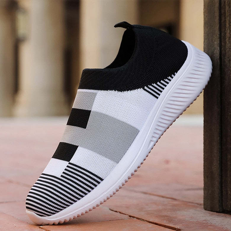 Baskets Souples Tricotées de Couleurs pour Femme-Luckweek