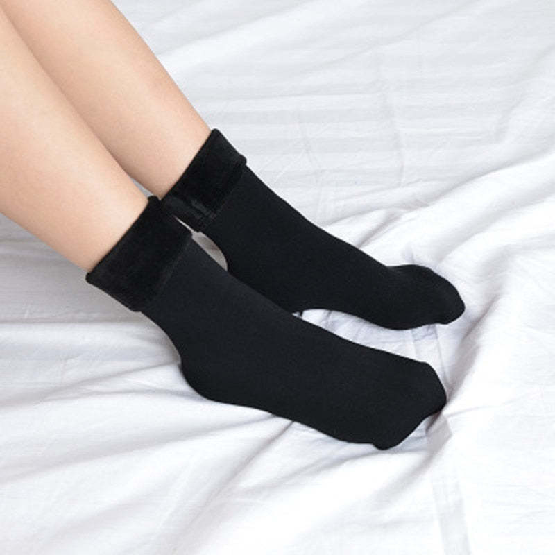 Chaussettes épaisses chaudes en velours-Luckweek