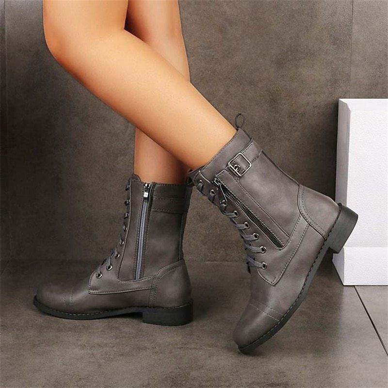Femme Bottes Bottes Grandes Tailles Extérieur du quotidien Bottes Mode Minimalisme Faux Cuir-Luckweek