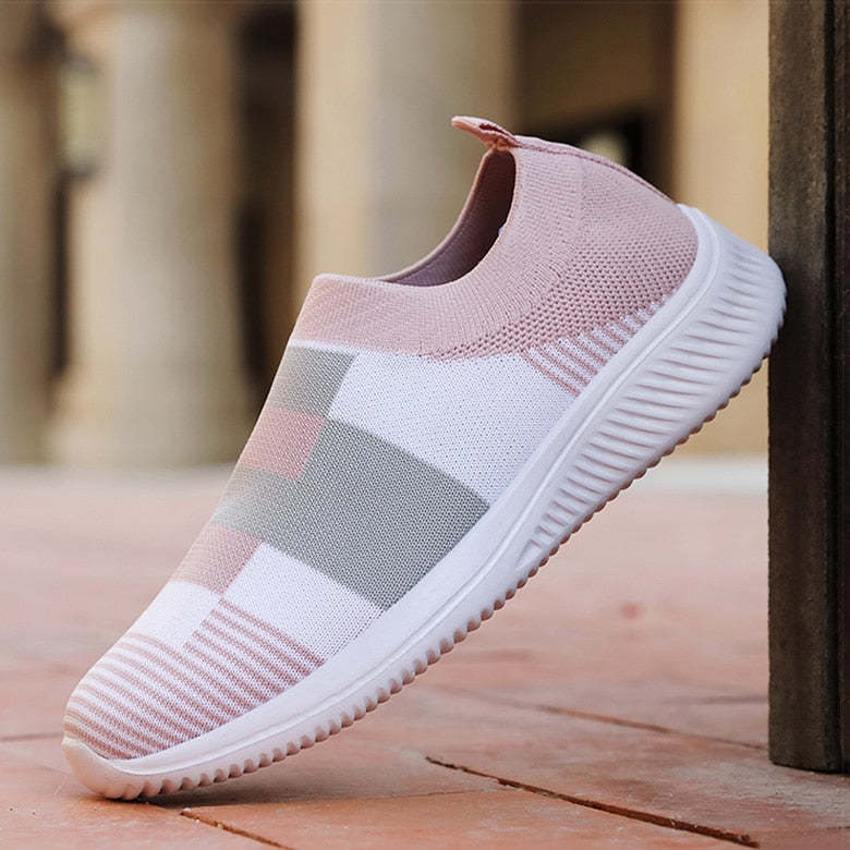 Baskets Souples Tricotées de Couleurs pour Femme-Luckweek