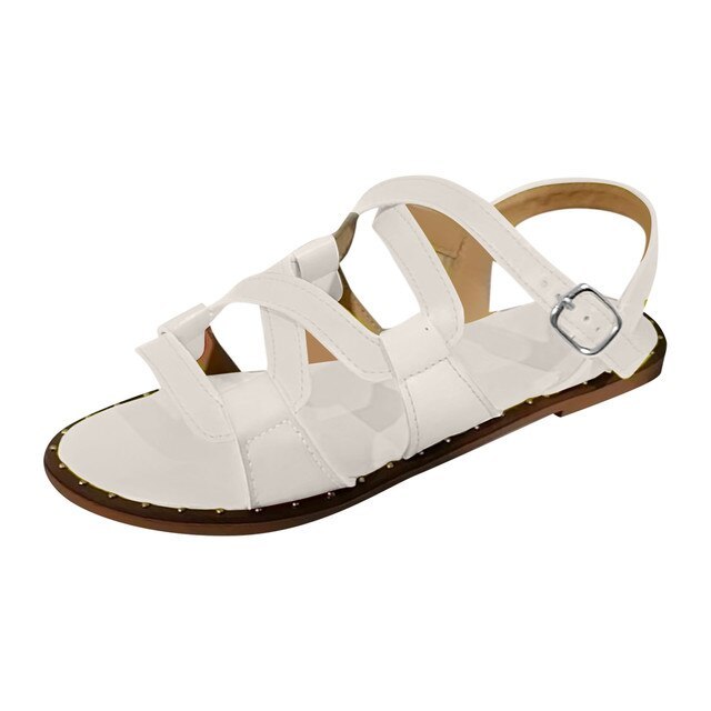 Sandales de gladiateur en cuir PU pour femmes - Amex-Luckweek