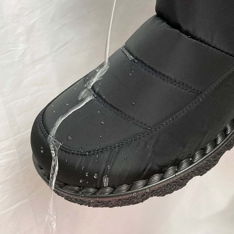 Bottes hautes imperméables en peluche collection hiver-Luckweek