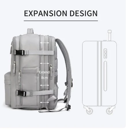Sac à dos de voyage avec port de charge USB et compartiment à chaussures