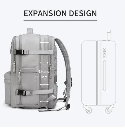 Sac à dos de voyage avec port de charge USB et compartiment à chaussures