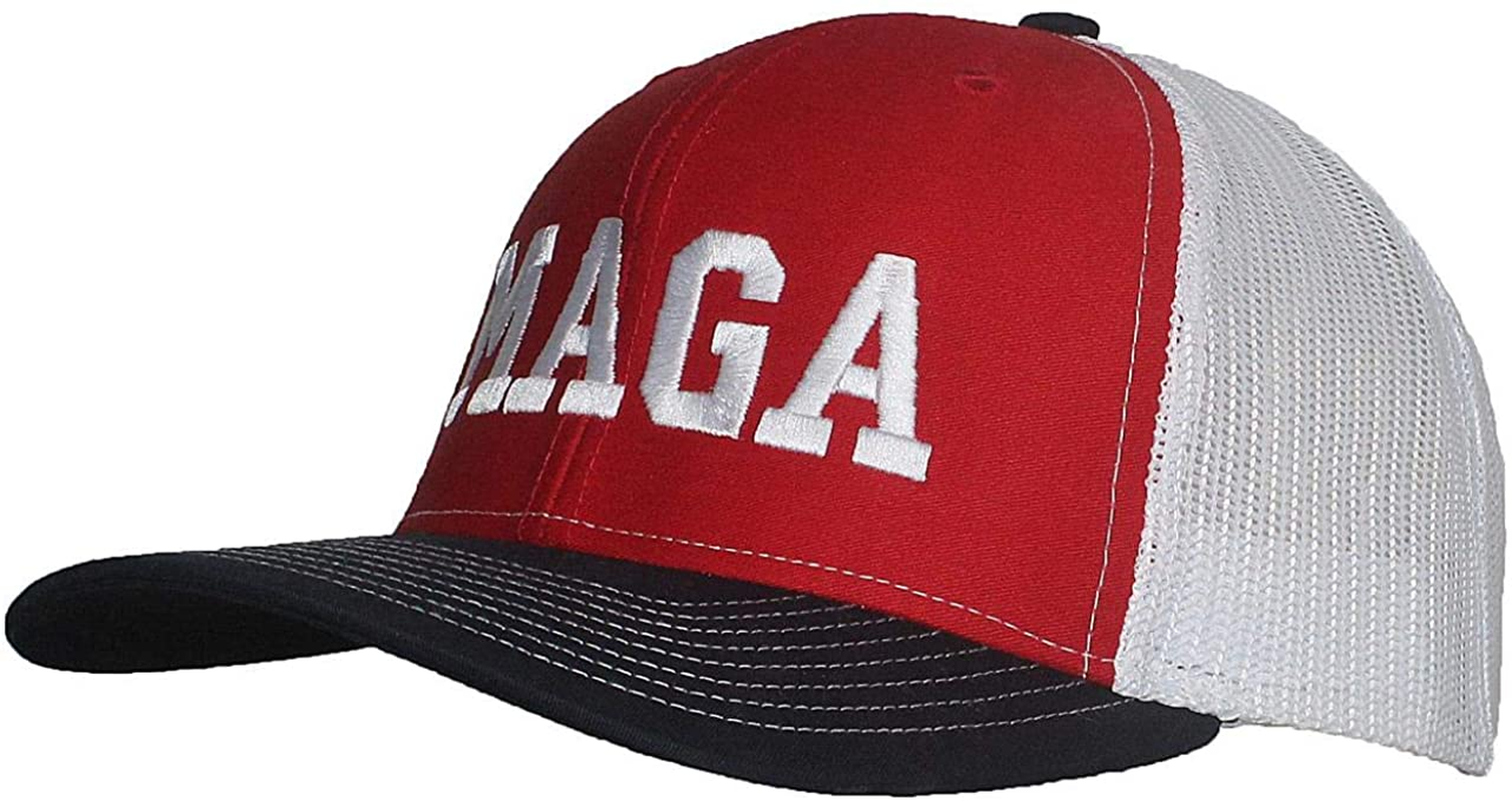 Embroidered  MAGA 6 Panel Trucker Cap W/Snapback-MakeAmericaGreatAgain