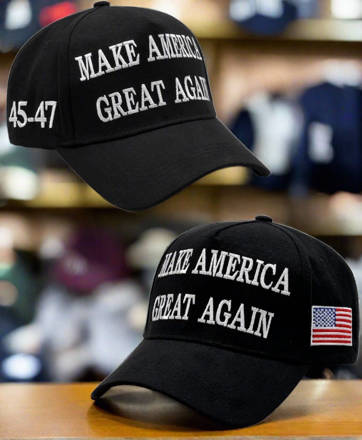  2024 45-47 Hat Make America Great Again Black Maga Hat - 2 Hat Bundle - Mix Colors Available-MakeAmericaGreatAgain