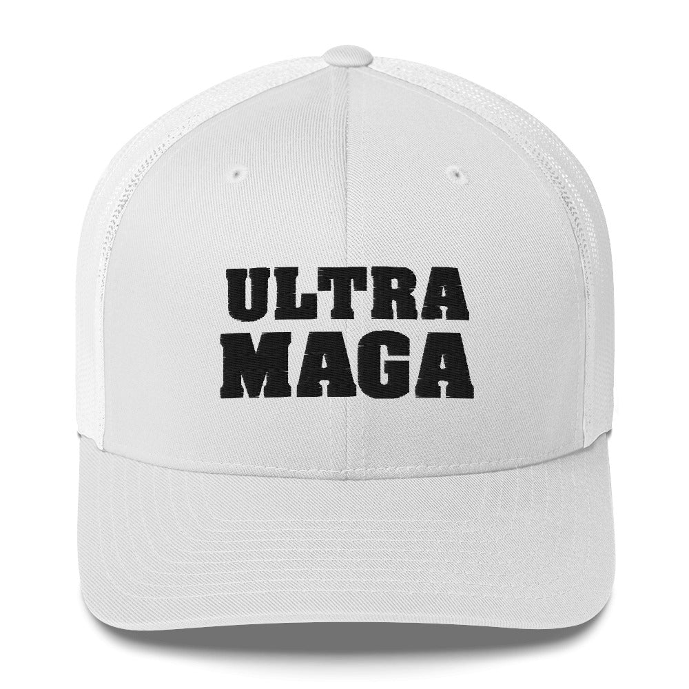 Embroidered Ultra MAGA Trucker Cap Pink or White-MakeAmericaGreatAgain