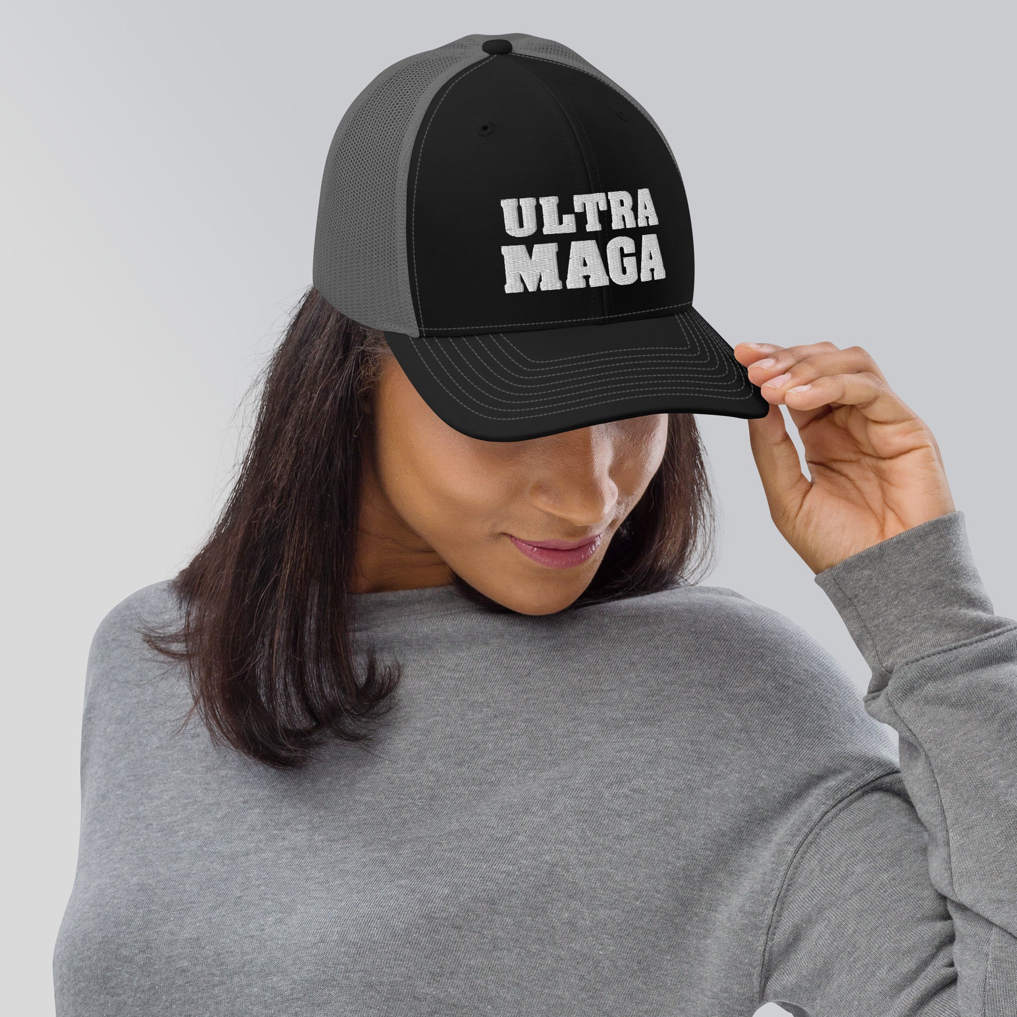 Ultra MAGA White Letters Trucker Cap-MakeAmericaGreatAgain