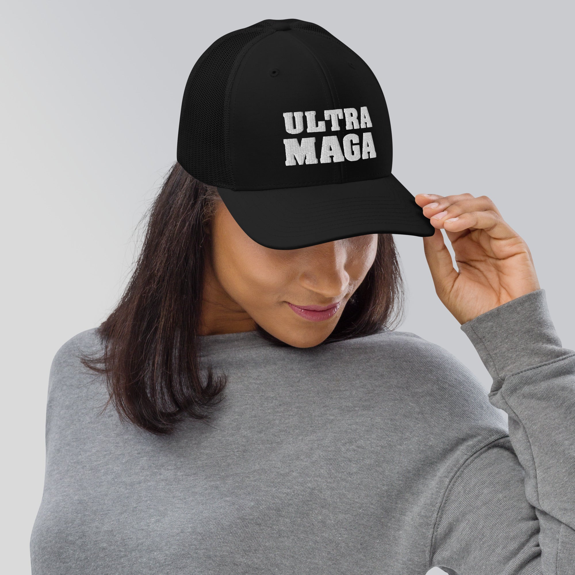 Ultra MAGA White Letters Trucker Cap-MakeAmericaGreatAgain