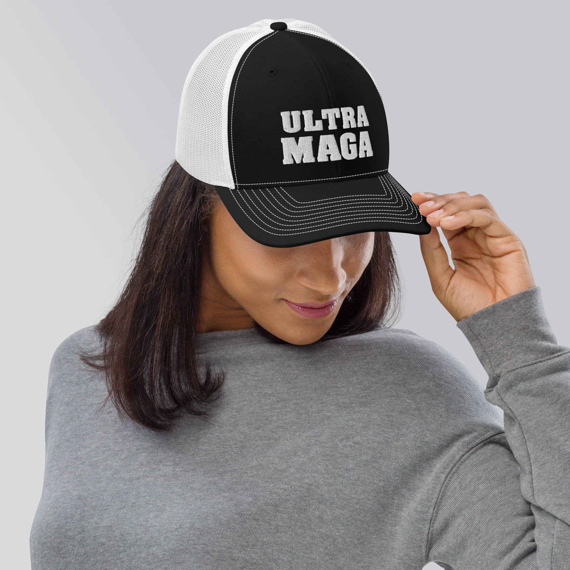 Ultra MAGA White Letters Trucker Cap-MakeAmericaGreatAgain