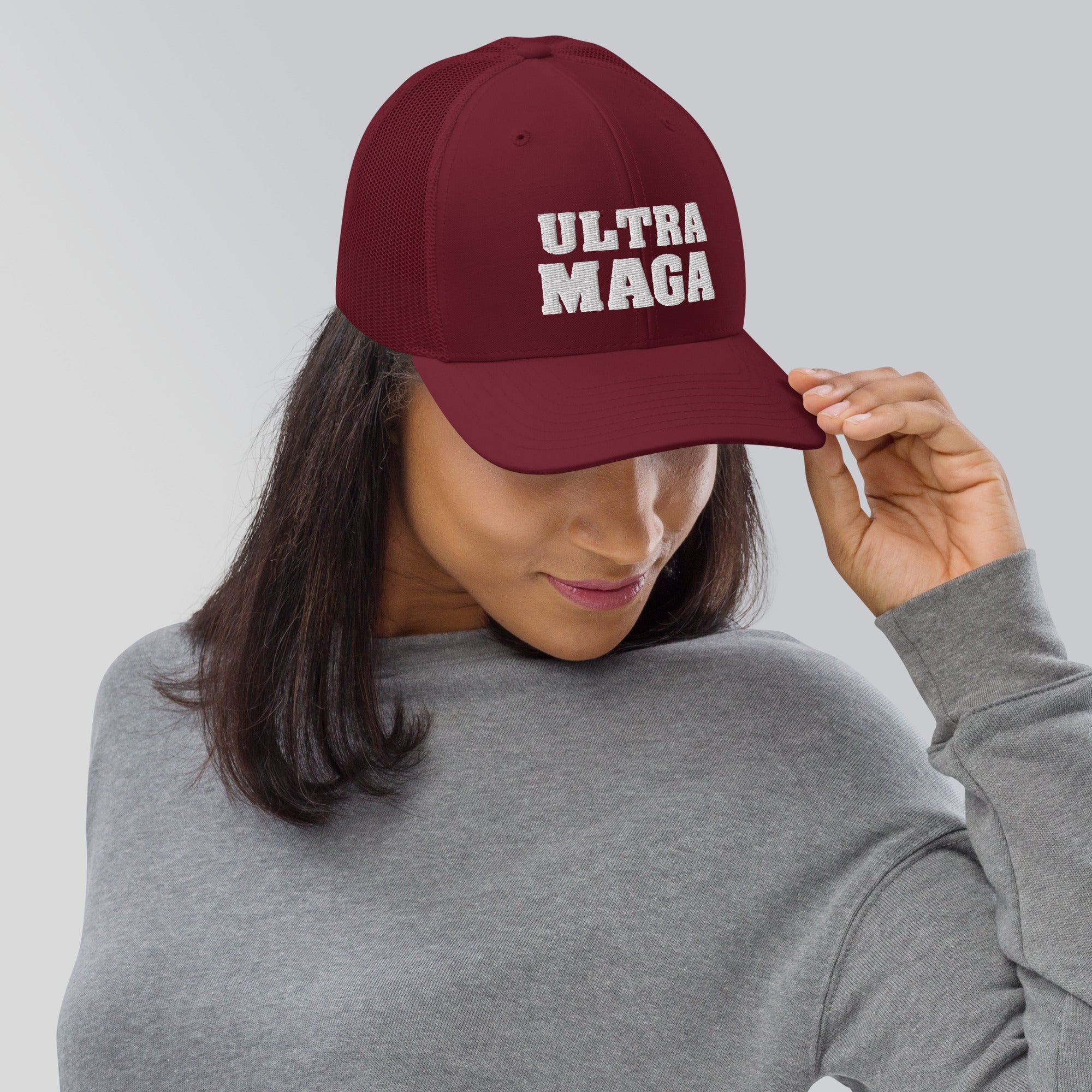 Ultra MAGA White Letters Trucker Cap-MakeAmericaGreatAgain