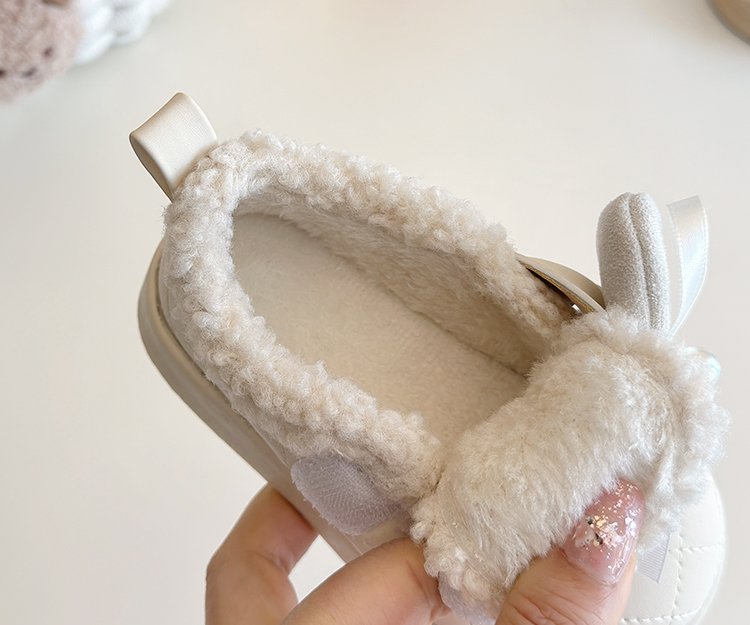 Girls' Fleece-Lined Princess Shoes for Autumn and Winter