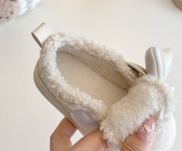 Girls' Fleece-Lined Princess Shoes for Autumn and Winter