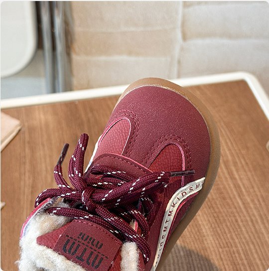 Children's soft-soled fleece-lined warm cotton shoes