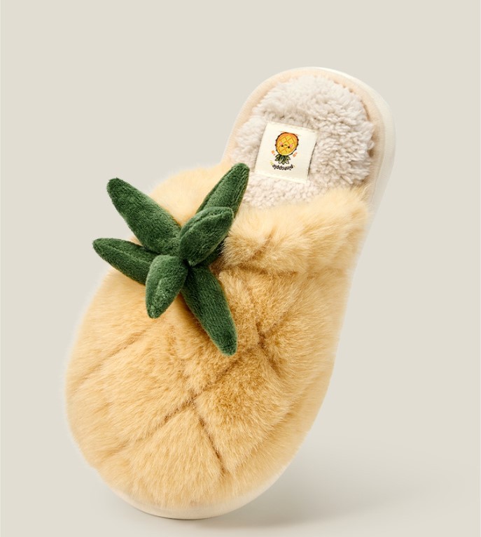 Women's Cartoon Pineapple Cotton Slippers