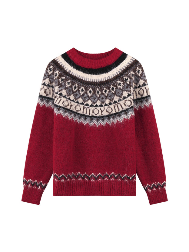 Christmas-themed soft and cozy plush knit sweater