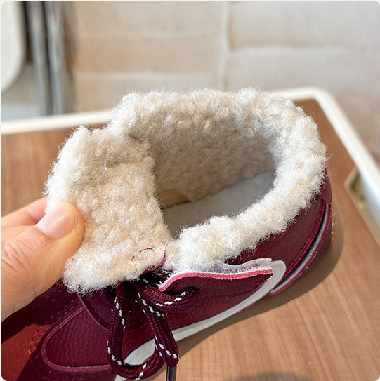 Children's soft-soled fleece-lined warm cotton shoes
