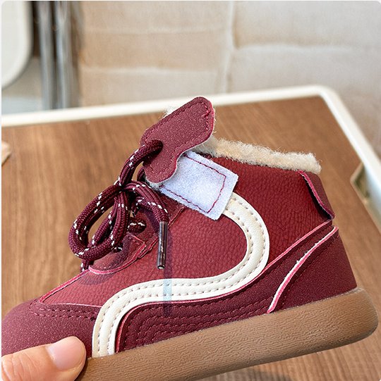 Children's soft-soled fleece-lined warm cotton shoes