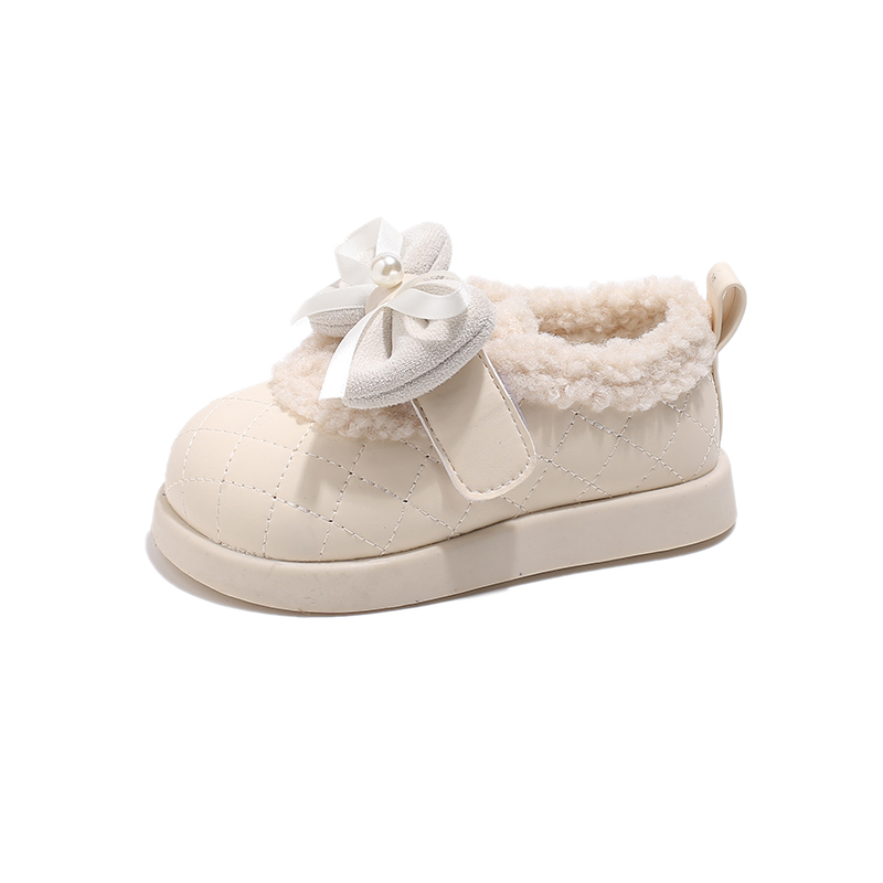 Girls' Fleece-Lined Princess Shoes for Autumn and Winter