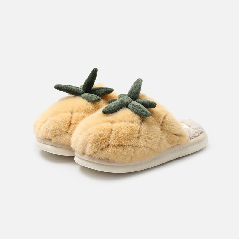 Women's Cartoon Pineapple Cotton Slippers
