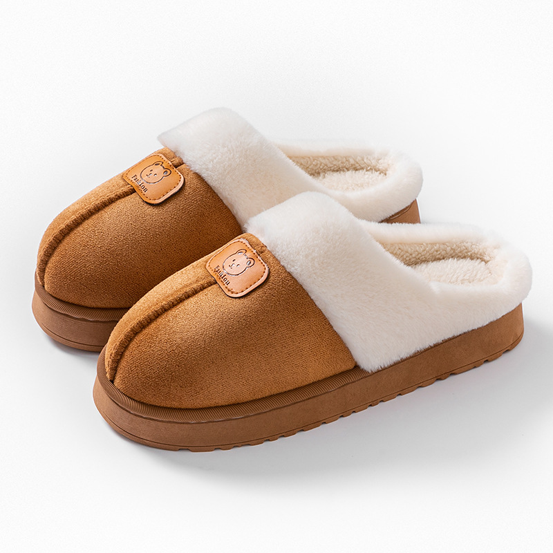 Men's and Women's Winter Non-Slip Slippers for Home Use