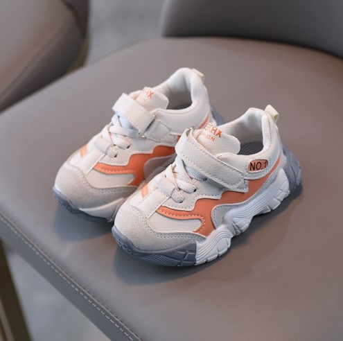 Boys' leather upper soft sole walking shoes