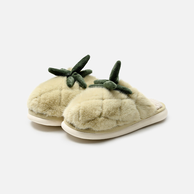 Women's Cartoon Pineapple Cotton Slippers