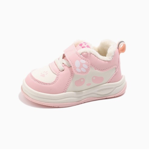 Boys' and girls' soft-soled cotton shoes with fleece lining