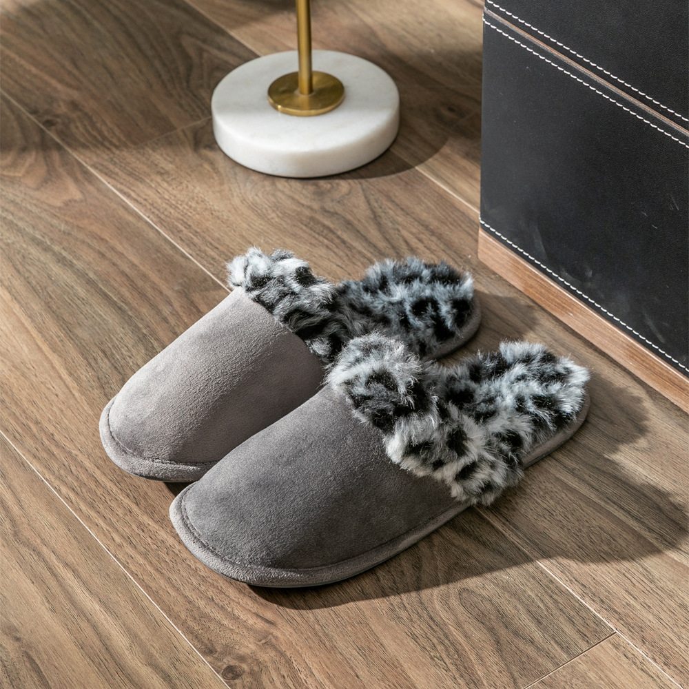 Solid-Color Warm Cotton Slippers for Men and Women