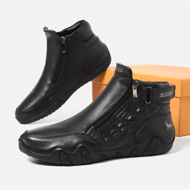 Warm Martin Boots Men Women Leather High Top Wearable Outdoor Casual Shoes