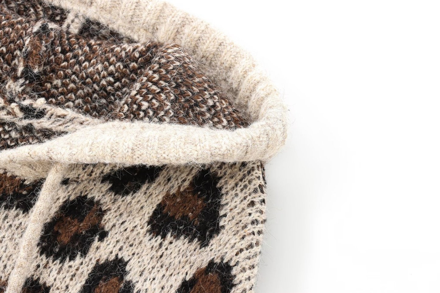 Retro oversized leopard print knit jumper