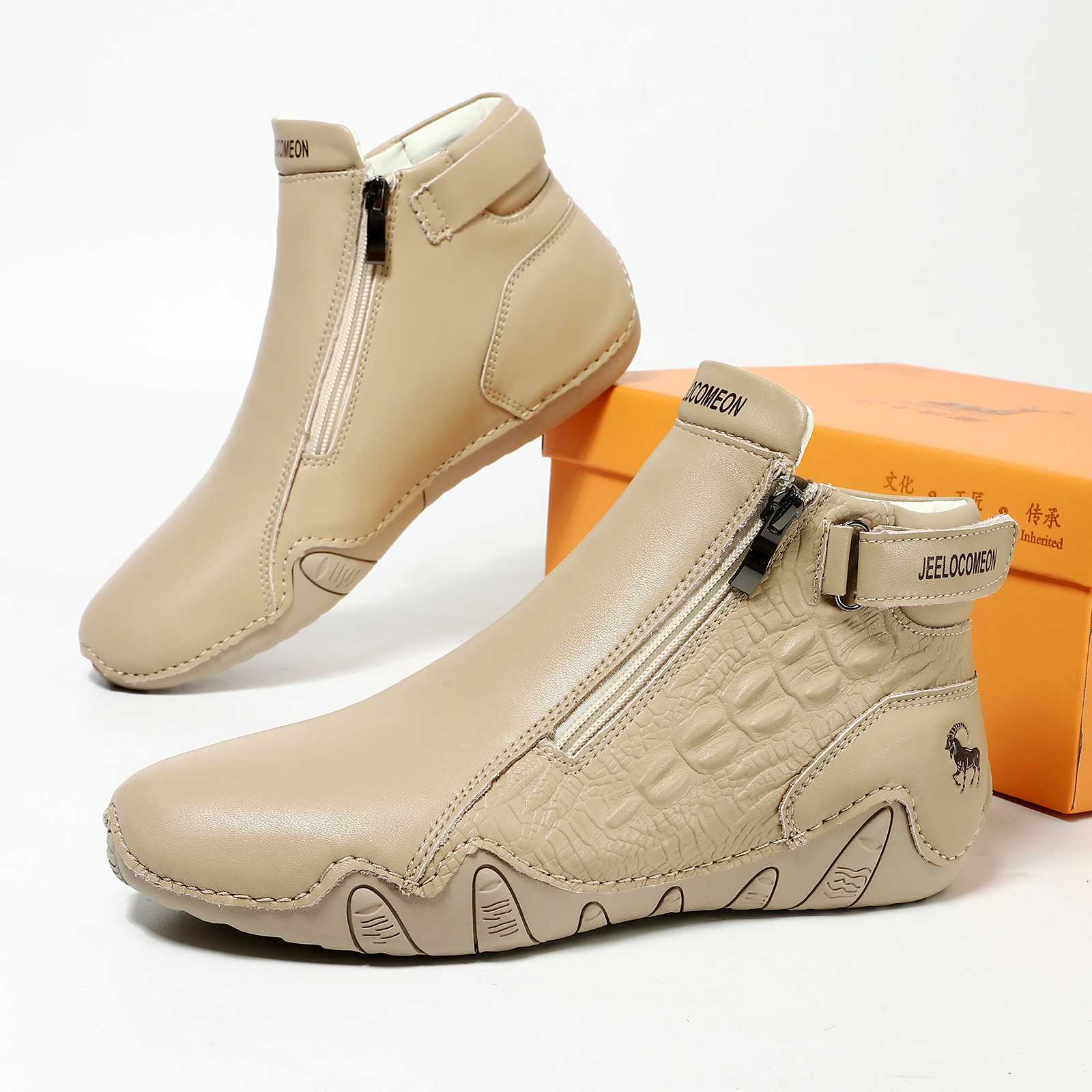 Warm Martin Boots Men Women Leather High Top Wearable Outdoor Casual Shoes