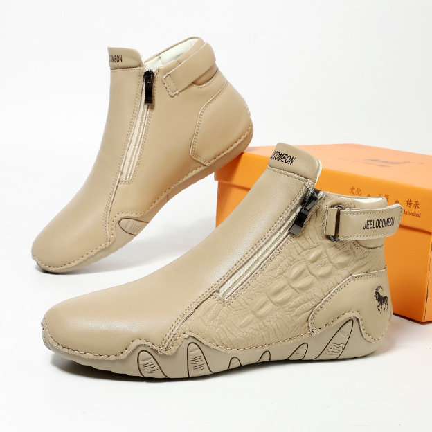 Warm Martin Boots Men Women Leather High Top Wearable Outdoor Casual Shoes