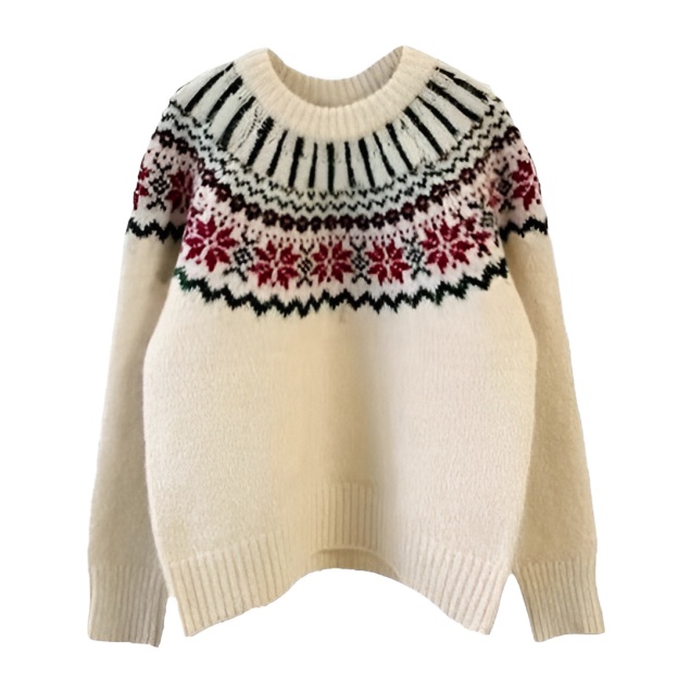 Retro Oversized Jacquard Christmas Fair Isle Sweater