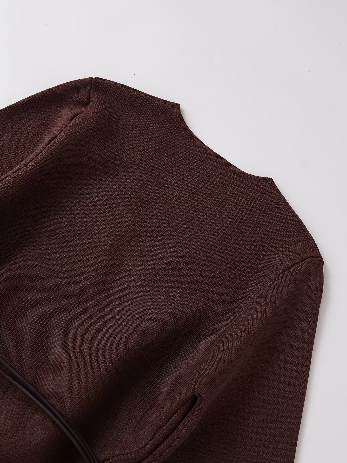 Stylish V-neck knit top with belted cardigan