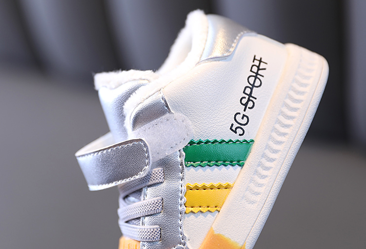 Fleece-lined soft-soled leather baby girl's walking shoes