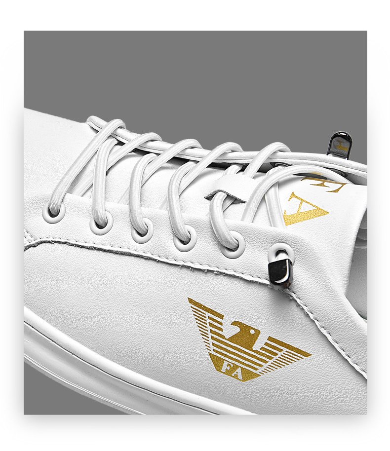 Men's Korean-style genuine leather low-top trainers