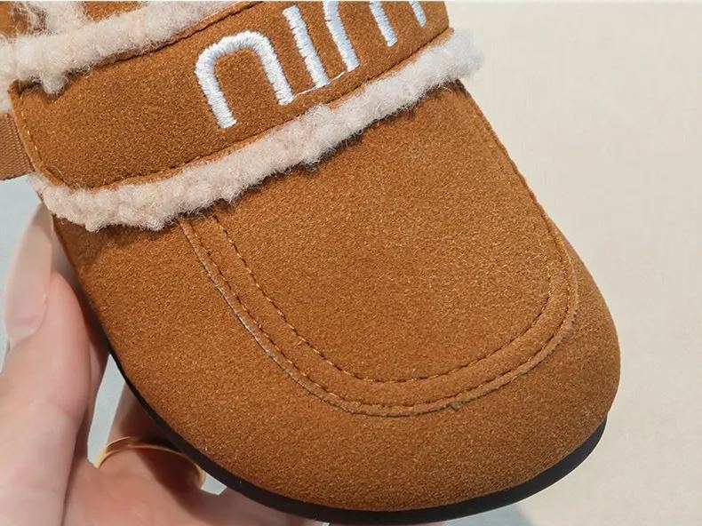 Children's soft-soled fleece-lined warm cotton shoes