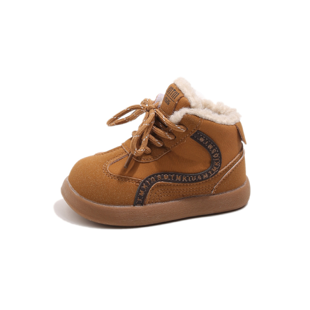 Children's soft-soled fleece-lined warm cotton shoes