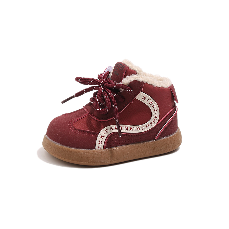 Children's soft-soled fleece-lined warm cotton shoes